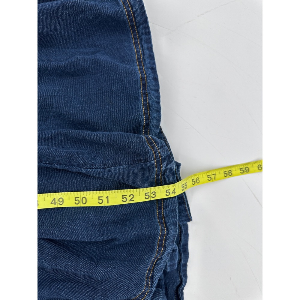 Pilcro Sweetheart Flutter Sleeve Denim Button Down Maxi Dress Small Blue Pockets - Picture 14 of 14